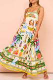 Tropical Print Flowy Casual Dress