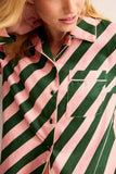 Striped Button-Up Pants Set