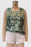 Sleeveless Sequin Tank Top