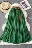 Tiered Maxi Skirt with Belt