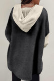Button-Front Knit Hoodie
