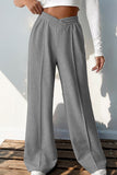 Elastic Waist Wide-Leg Casual Pants