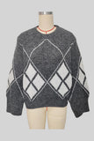 Diamond Pattern Knit Sweater