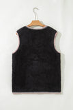 Contrast Trim Patch Pocket Button Vest