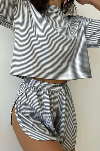 Striped Casual Two-Piece Set