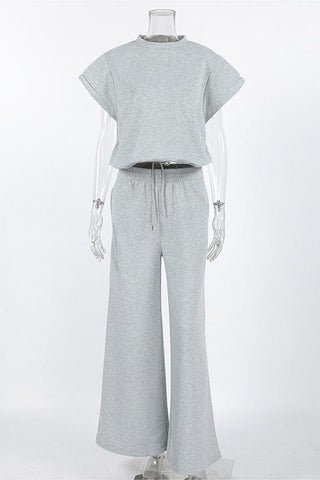 Relaxed Fit Casual Pullover Top and Sweatpants Set