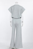 Relaxed Fit Casual Pullover Top and Sweatpants Set