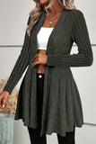 Open-Front Ribbed Cardigan