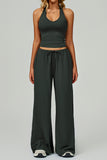 Halter Neck Wide-Leg Pants Set
