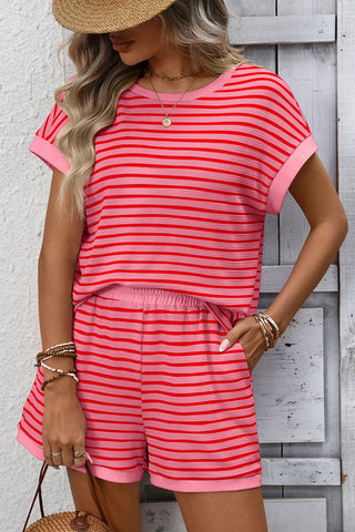 Casual Striped Short Set