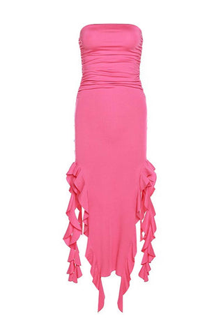 Strapless Ruched Vacation Dress