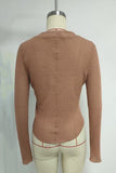 Snap-Button V-Neck Blouse