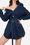 Belted Denim Shirt