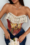 Floral Lace Trim Tank Top
