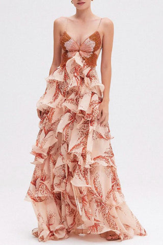 Layered Ruffle Maxi Dress