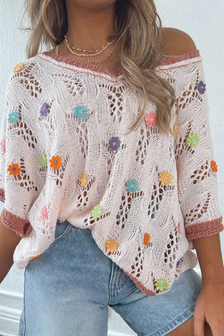 Loose Knit Polka Dot Sweater