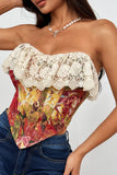 Floral Lace Trim Tank Top