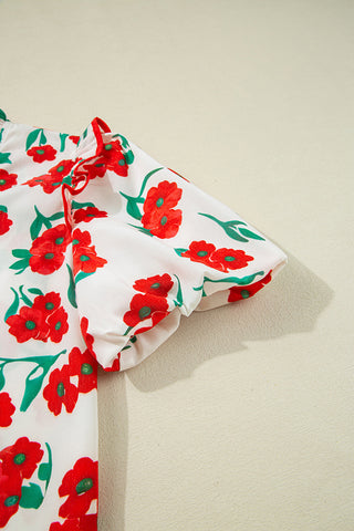 Puff Sleeve Floral Blouse