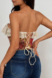 Floral Lace Trim Tank Top