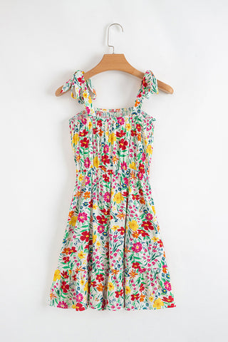 Tie Strap Floral Mini Dress