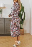 Floral Long-Sleeve Midi Dress