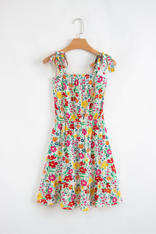 Tie Strap Floral Mini Dress