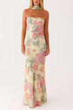 Floral Halter Evening Dress