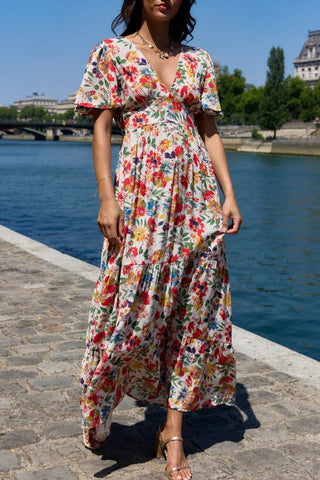 Floral V-Neck Maxi Dress