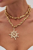 Sun Pendant Statement Necklace