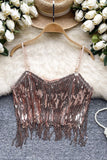 Sequin Fringe Camisole Top