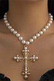 Beaded Cross Pendant Necklace