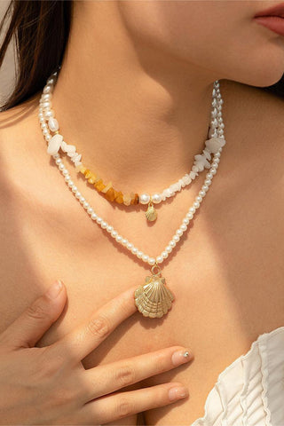Layered Seashell Pendant Necklace