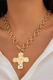 Chunky Chain Necklace with Cross Pendant