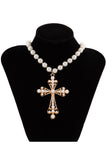 Beaded Cross Pendant Necklace
