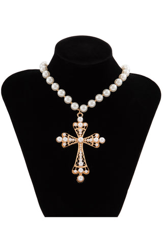 Beaded Cross Pendant Necklace