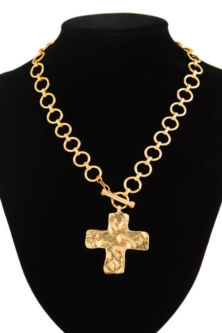 Chunky Chain Necklace with Cross Pendant