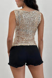 Sleeveless Sequin Tank Top