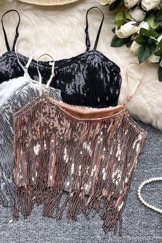 Sequin Fringe Camisole Top