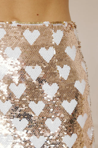 Heart Patterned Mini Skirt