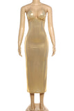 Strappy V-Neck Evening Gown