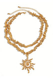 Sun Pendant Statement Necklace