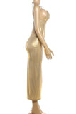 Strappy V-Neck Evening Gown