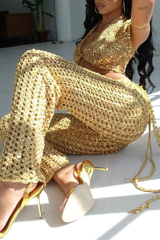 Chic Crochet Pant Set