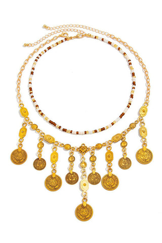 Boho Coin Charm Necklace