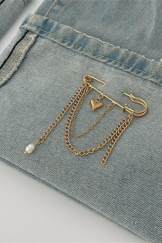 Chic Heart Chain Brooch