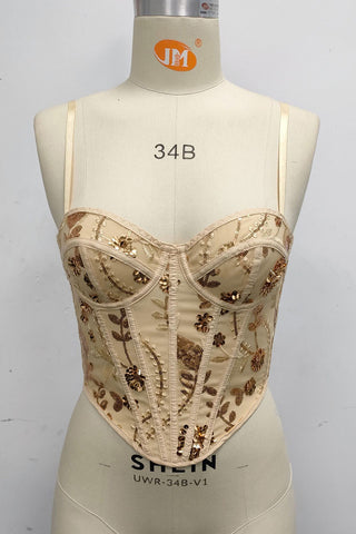 Embellished Corset Tank Top