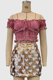 Heart Patterned Mini Skirt