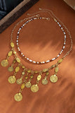 Boho Coin Charm Necklace