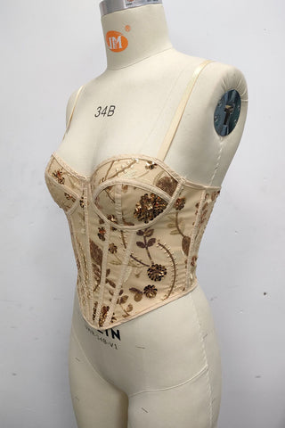 Embellished Corset Tank Top