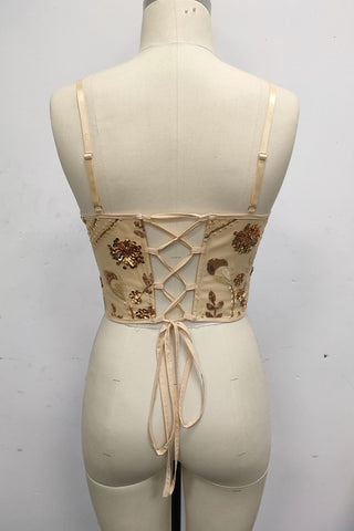 Embellished Corset Tank Top